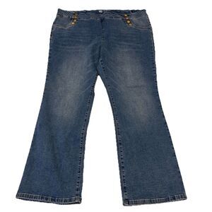 D2 Diane Gilman New Classic Stretch Bootcut Jeans 24W Dark Wash NWT